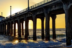 pier at Manhattan Beach near Los Angeles sunset